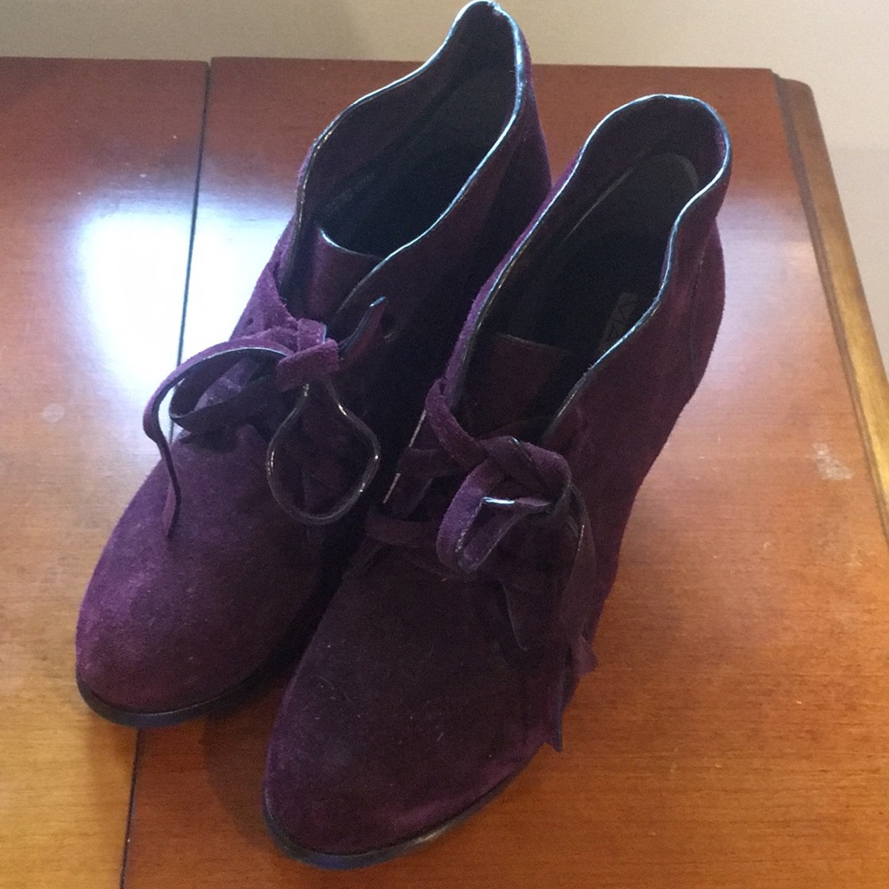 Via Spiga Purple Suede Angle Boots/Booties